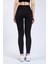 Kadın Siyah Cepli Fitilli Yüksek Bel Spor Tayt 25" 5