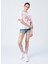 222 LCF 242003 Bisiklet Yaka Normal Kalıp Batik Pembe Kadın T-Shirt 2