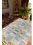 Otantik Eskitme Patchwork Mavi Gri Kahverengi Kaydırmaz Kesme Yıkanabilir Ince Halı 1