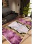 Taş Mermer Modern Gold Pembe Mor Altın Siyah Kaydırmaz Kesme Yıkanabilir Ince Halı 1