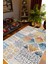 Otantik Eskitme Patchwork Turuncu Gri Kahverengi Mavi Kaydırmaz Kesme Yıkanabilir Ince Halı 1