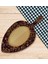 Gift Retro Motif Tasarımlı Yaprak Şeklinde Doğal Ahşap Servis ve Sunum Tabağı Model 13 5
