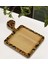Gift Retro Motif Tasarımlı Kare Şeklinde Doğal Ahşap Servis ve Sunum Tabağı Model 15 3