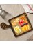 Gift Retro Motif Tasarımlı Kare Şeklinde Doğal Ahşap Servis ve Sunum Tabağı Model 12 1