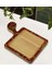 Gift Retro Motif Tasarımlı Kare Şeklinde Doğal Ahşap Servis ve Sunum Tabağı Model 1 3
