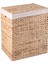 Dekoratif Kulplu Dikdörtgen Hasır Çamaşır Sepet Düzenleyici 44X34X54 cm 1
