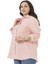 Büyük Beden Gömlek Yaka Göğüsten Çift Cepli Pudra Rengi Gömlek 4