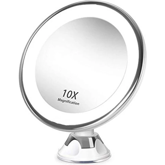 Xhang 10X Büyüteç Makyaj Vanity Ayna Taşınabilir LED Işık Vantuz 360 ° Dönen Makyaj Büyüteç Ev Masaüstü Bathr | Banyo Aynaları