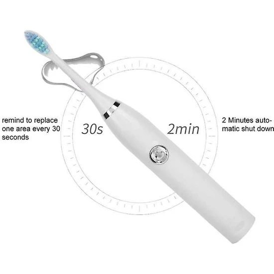 Xhang Sonic Elektrikli Diş Fırçası 5 Modu Su Geçirmez Ultrasonik Diş Fırçası Yetişkin Otomatik Yumuşak Saç Diş Fırçası USB Şarj Edilebilir (Beyaz)