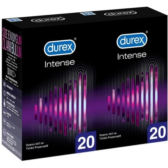 Durex Intense 40'lı Uyarıcı Jelli ve Tırtıklı Prezervatif