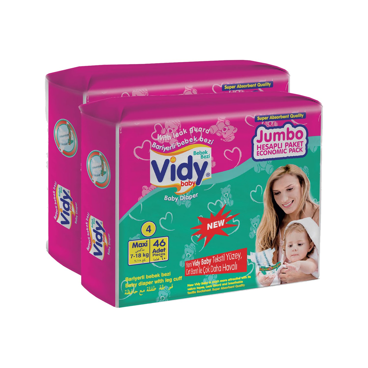 Vidybaby Maxi 92 Adet Bebek Bezi Jumbo Ekonomik Paket 4 Fiyatı