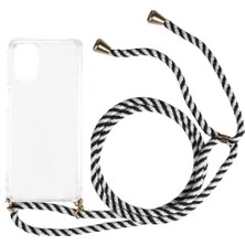 TahTicMer Huawei P40 Pro Els-Nx9 Kılıf Omuz Boyun Askılı Ipli Şeffaf Antişok X-Rop Kılıf Dört Köşeli Darbe Koruma