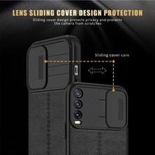 Fibaks Huawei P30 Lite Uyumlu Kılıf Sürgülü Slide Kamera Korumalı Deri Görünümlü Lüks Kapak