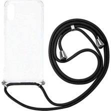 TahTicMer Samsung Galaxy Note 10 Plus N975 Kılıf Omuz Boyun Askılı Ipli Şeffaf Antişok X-Rop Kılıf Dört Köşeli Darbe Koruma