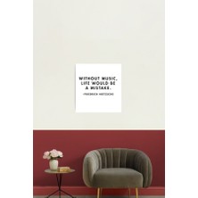 Tarzz Friedrich Nietzsche - Müzik Olmadan Hayat Hata Olur Tablo Ahşap Poster Dekoratif