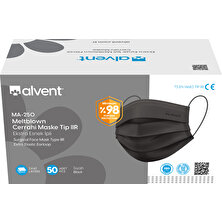 Alvent Siyah Meltblown Maske 150 Adet-Ma-250-