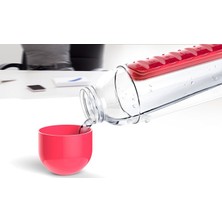 2 Adet Ilaç ve Su Şişesi Matara  600 ml Matara Dahili 7 Günlük Hap Organizer Su Şişesi 2 Adet Kırmızı