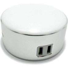 Pazariz A2208 Dim LED Işık Çift 2 Port USB Fiş 5 V 2.4A Hızlı Şarj Güç Soket Akıllı Telefonlar Için