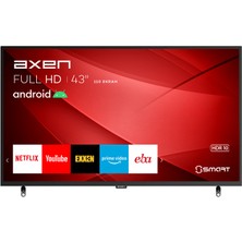 Axen AX43DIL13-TNR 43'' 110 Ekran Uydu Alıcılı Full HD Android Smart D-DUAL LED TV