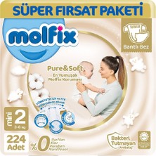 Molfix Pure Soft Ultra Avantaj Bebek Bezi 2 Beden 112X2 224 Adet