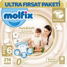 Molfix Pure Soft Ultra Avantaj Bebek Bezi 6 Beden 54X4 216 Adet