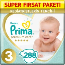 Prima Premium Care Bebek Bezi 3 Beden 6-10 kg (3*96) 288 Adet