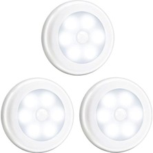 İllusory 3 Adet LED Işık Bedsides Hareket Sensörü Gece Işık Duvar Banyo Koridor Beyaz Beyaz Işık Için(Yurt Dışından)