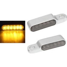 Stshop 2 Adet LED Dönüş Sinyali Göstergesi Blinker Dc 12 V Kehribar Kruvazör İçin - Gümüş (Yurt Dışından)