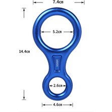 Mimgo 35KN Şekil 8 Descender Rappelling Dişli Yokuş Aşağı Belay Cihazı Arma Plakası Mavi (Yurt Dışından)