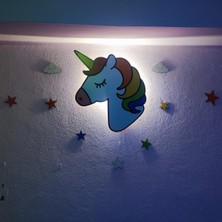 Dora Home Dekoratif Unicorn Renkli At Ahşap Gece Lambası Ledli