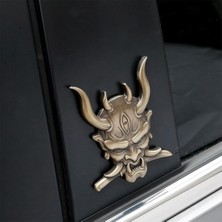 La Babite Japon Oni Samuray Sticker Moda Şeytan Ölüm Amblemi Araba Styling İçin Altın (Yurt Dışından)