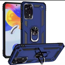 MTK Moveteck Xiaomi Redmi Note 11 Pro 5g Uyumlu Kılıf Kamera Çıkıntılı Military Zırh Tank Yüzüklü Standlı Silikon