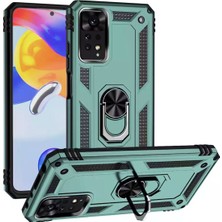 MTK Moveteck Xiaomi Redmi Note 11 Pro 5g Uyumlu Kılıf Kamera Çıkıntılı Military Zırh Tank Yüzüklü Standlı Silikon