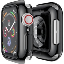 Gregoss Apple Watch Uyumlu Seri 6-Se (40 Mm) Siyah Önü Kapalı Yumuşak Silikon Koruyucu