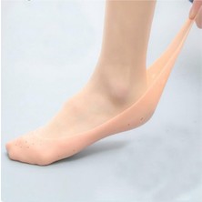 Qosrix Ayak Topuk Çatlak Çorabı Silikon Patik Ten Rengi Çorap Ayak Çatlak Soyulma Topuk Dikeni Önleyici Silikon Patik
