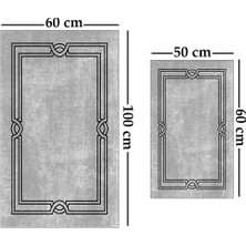 Alaaddin Carpet 2'li Yıkanabilir Antibakteriyel Kaymaz Tabanlı Banyo Takımı 50X60CM - 60X100CM