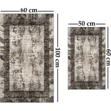 Alaaddin Carpet 2'li Yıkanabilir Antibakteriyel Kaymaz Tabanlı Banyo Takımı 50X60CM - 60X100CM