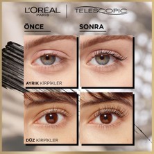 L'Oréal Paris Mascara Telescopic Black +  ınfaillible Automatic Jel Göz Kalemi - Kahverengi