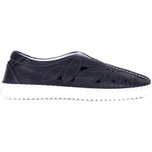 Bueno Shoes Siyah Deri Kadın Düz Ayakkabı