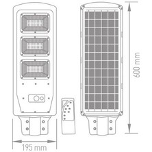 Ack 90W LED Solar Sokak Armatürü 6500K Beyaz AT42-09031