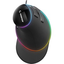 Rampage SMX-R618 Terrıfıc Siyah Ultra Rgb Efektli 4000DPI 6 Tuşlu Dikey Ergonomik Dikey Mouse