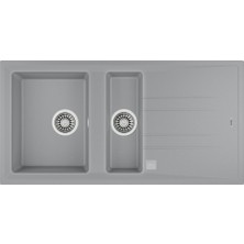 Teka - Stone 60 B-Tg Metallıc Grey - Ankastre  Granit Eviye - Metalik Gri - 100 cm - 115360007