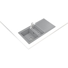 Teka - Stone 60 B-Tg Metallıc Grey - Ankastre  Granit Eviye - Metalik Gri - 100 cm - 115360007