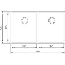 Teka SQUARE 760 TG STONE GREY Tezgahaltı Granit Eviye Gri 76 cm 115260025