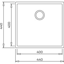 Teka SQUARE 40.40 TG BLACK Tezgahaltı Granit Eviye Siyah 40 cm 115230025