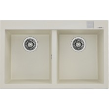 Teka FORSQUARE 790 TG BRIGHT CREAM Ankastre Kumanda Sifonlu Granit Eviye Krem 79 cm 115260017