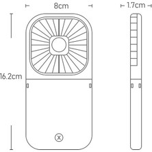 FIY Taşınabilir Fan 3000MAH Katlanır Mini Fan Şarj Edilebilir Açık Ofis Ev Için Dönen Ücretsiz Ayarlama (Yurt Dışından)