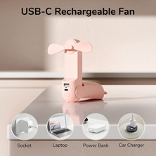 FIY Taşınabilir Fan 2000 Mah El 3'ü 1 Arada Mini Fan USB Şarj Edilebilir Küçük Cep El Feneri Özelliği (Yurt Dışından)