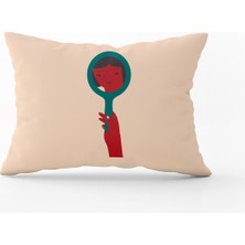 Cango Home Kırmızı Yeşil Modern Figürlü Kırlent Yastık Kılıfı - CGH175-3550 Çift Tarafı Baskılı
