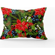 Cango Home Kırmızı Yeşil Yılbaşı Temalı Dijital Baskılı Kırlent Yastık Kılıfı - CGH304-3550 Çift Tarafı Baskılı